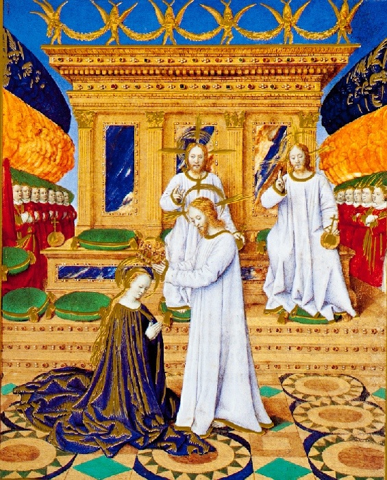 Fig. 9  Jean Fouquet, Încoronarea Fecioarei, Breviarul Cavalerului Etienne, aprox. 1460